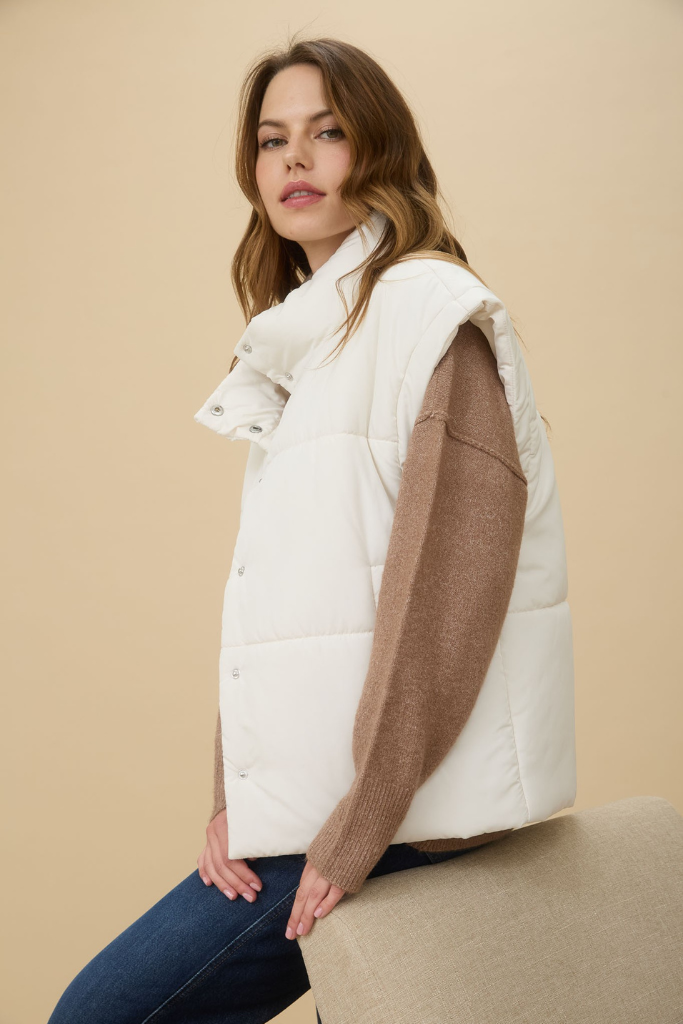 Caden Puffer Vest - Ivory