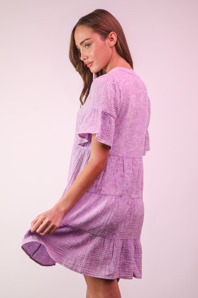 Best Part Tiered Dress - Lavender