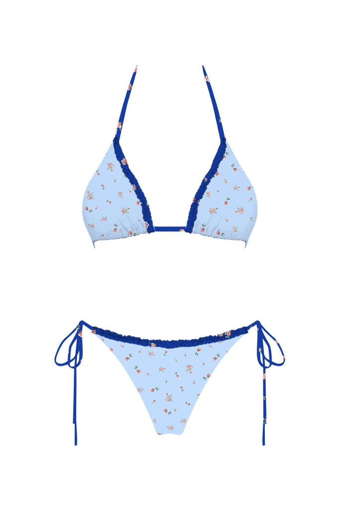 Sharpay Floral Ruffle Bikini - Blue