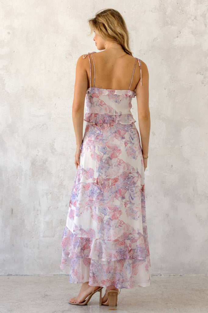 Kristie Midi Dress- Pink Multi