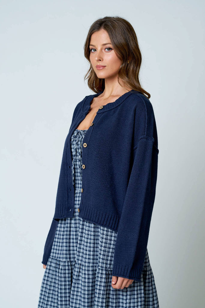 Bare Muse Button Cardigan - Navy