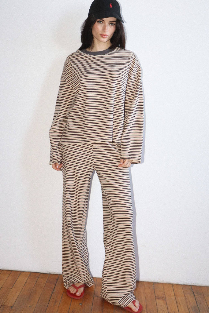 For See It Striped Lounge Pants - Beige