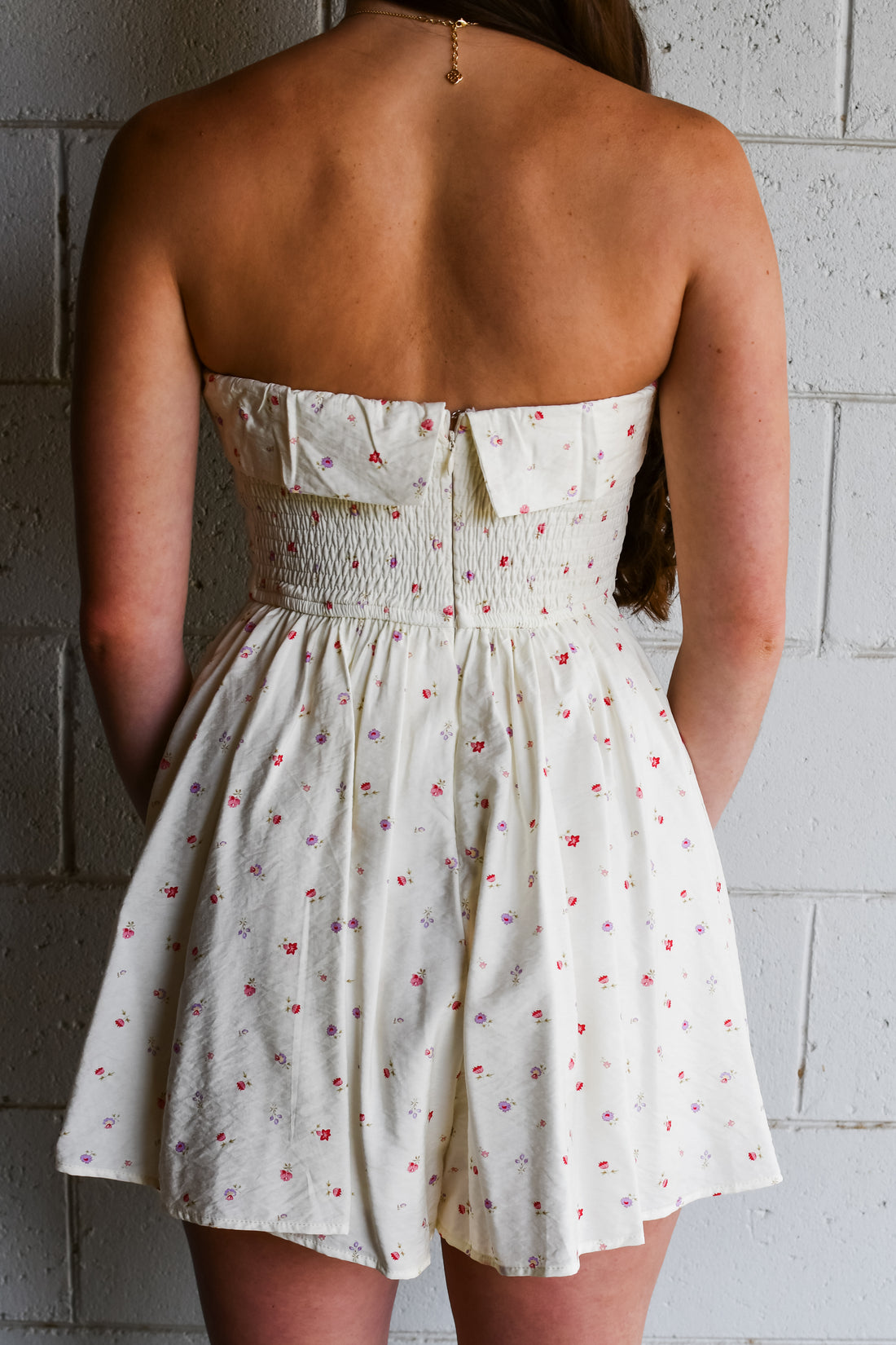 Tabitha Floral Romper - Cream