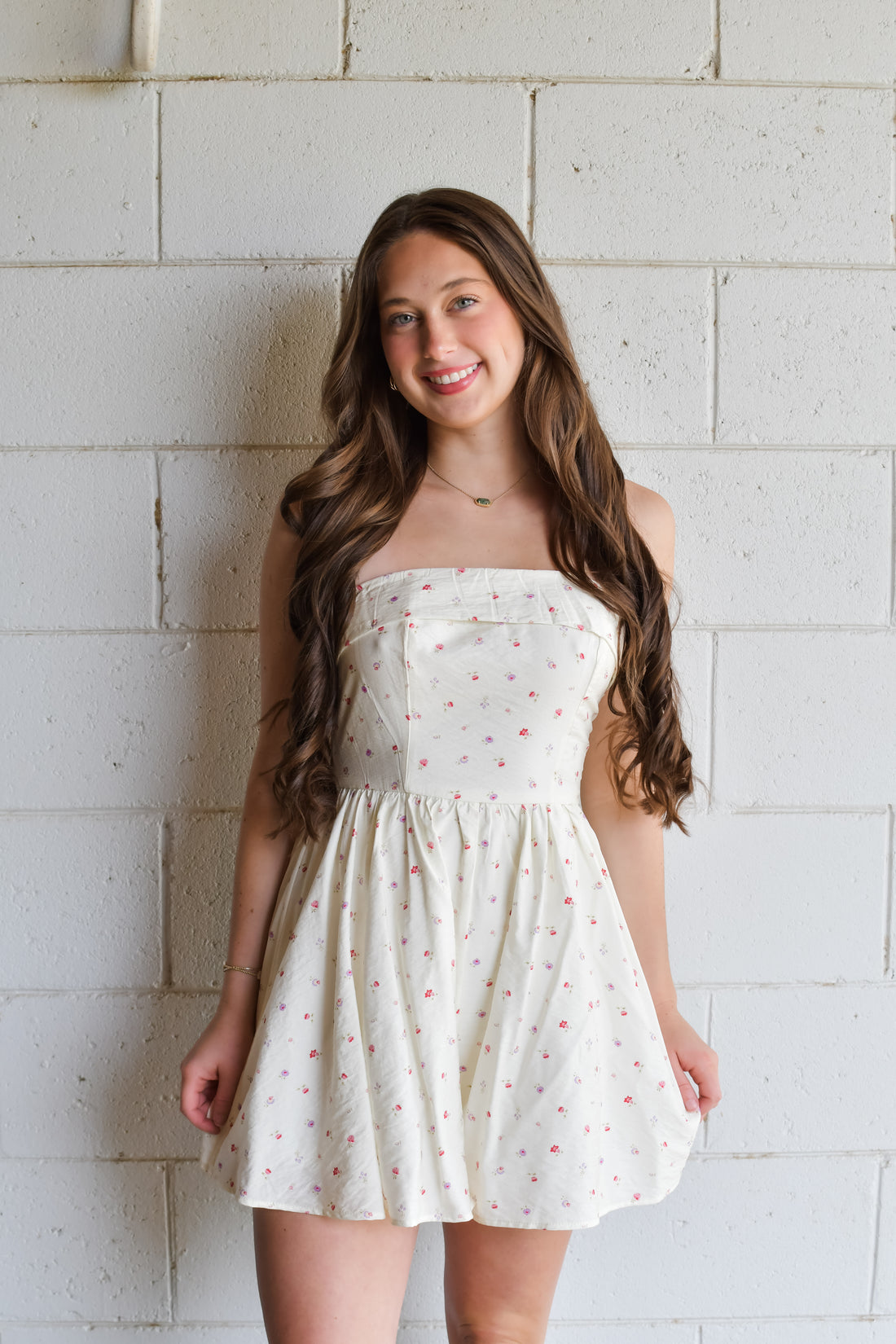 Tabitha Floral Romper - Cream