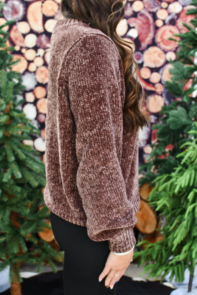 Talya Chenille Sweater - Brown