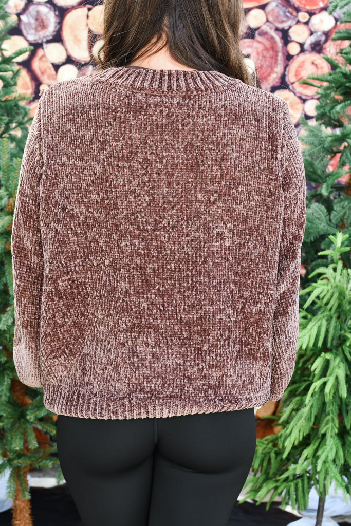 Talya Chenille Sweater - Brown