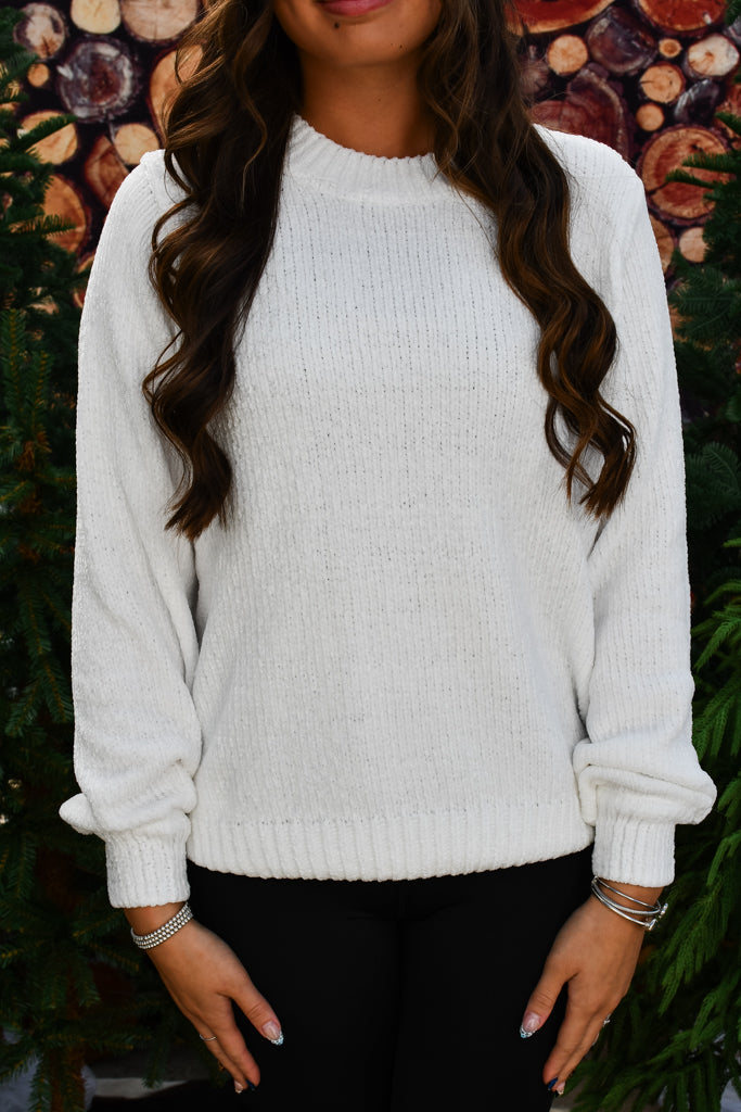 Talya Chenille Sweater - Ivory