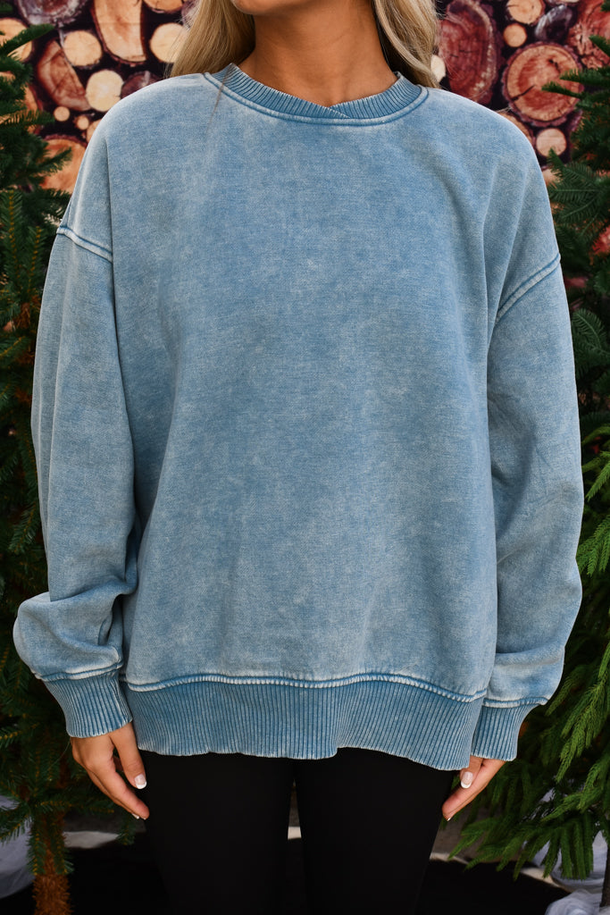 Usually You Pullover - Blue Grey