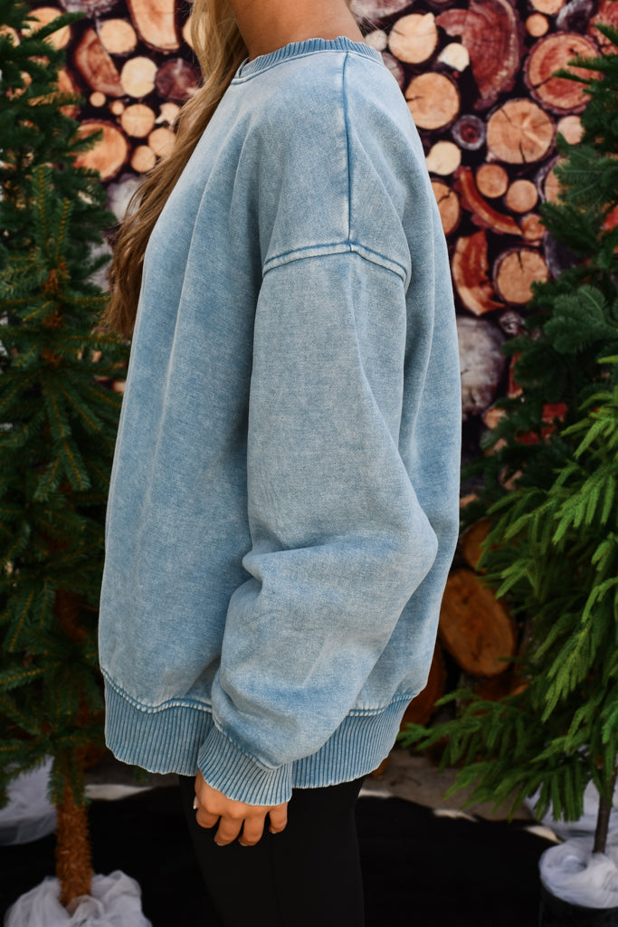 Usually You Pullover - Blue Grey