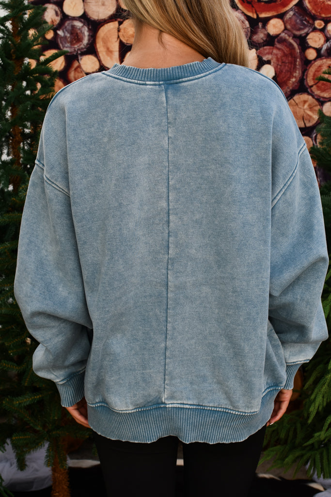 Usually You Pullover - Blue Grey