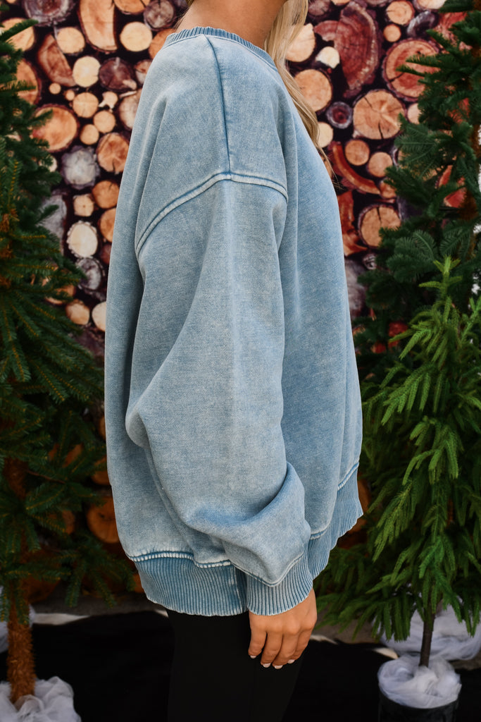 Usually You Pullover - Blue Grey