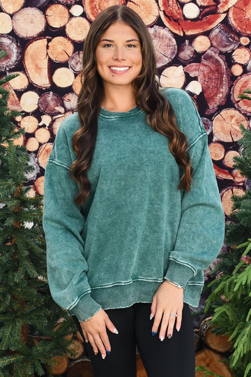 Usually You Pullover - Dark Green