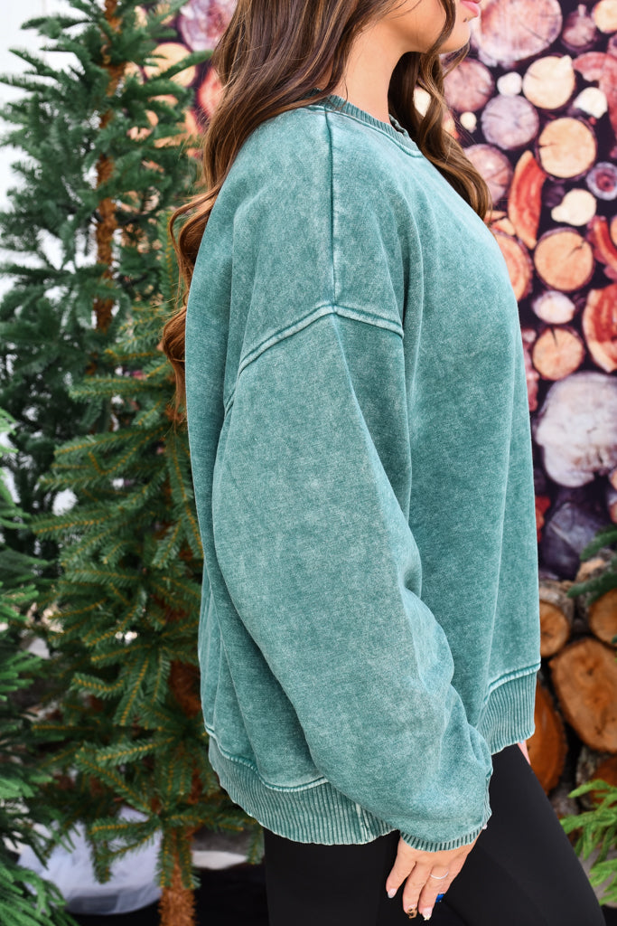 Usually You Pullover - Dark Green