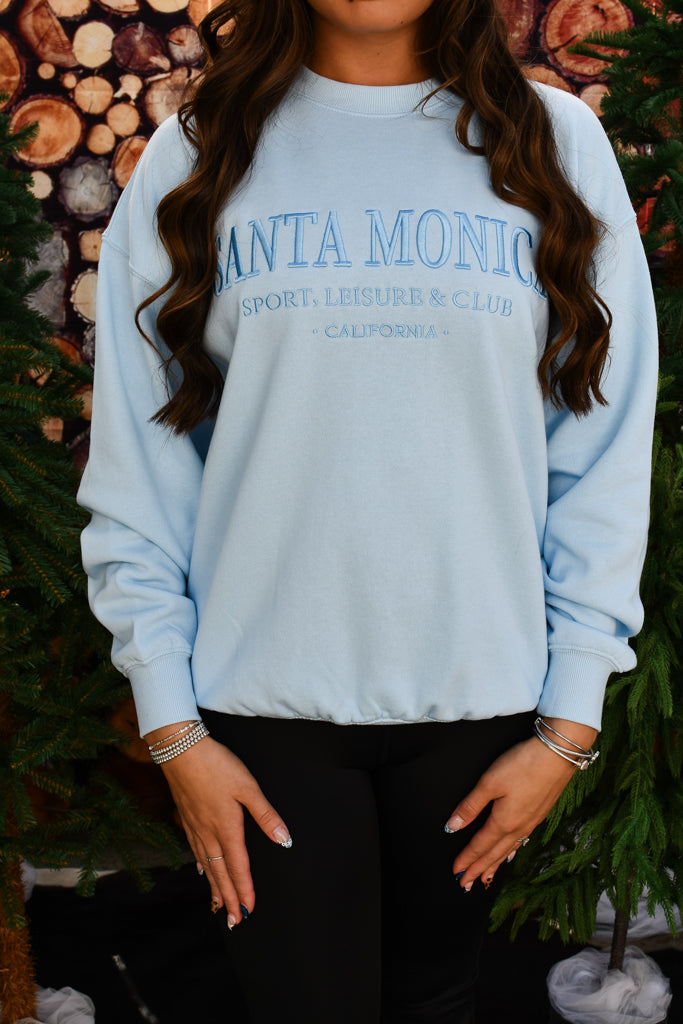 Santa Monica Fleece Sweatshirt - Bright Blue