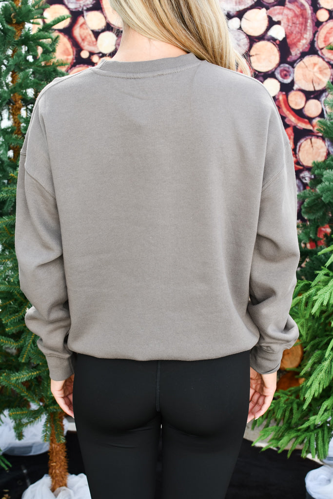 Seaside Sweetie Graphic Sweatshirt - Brown