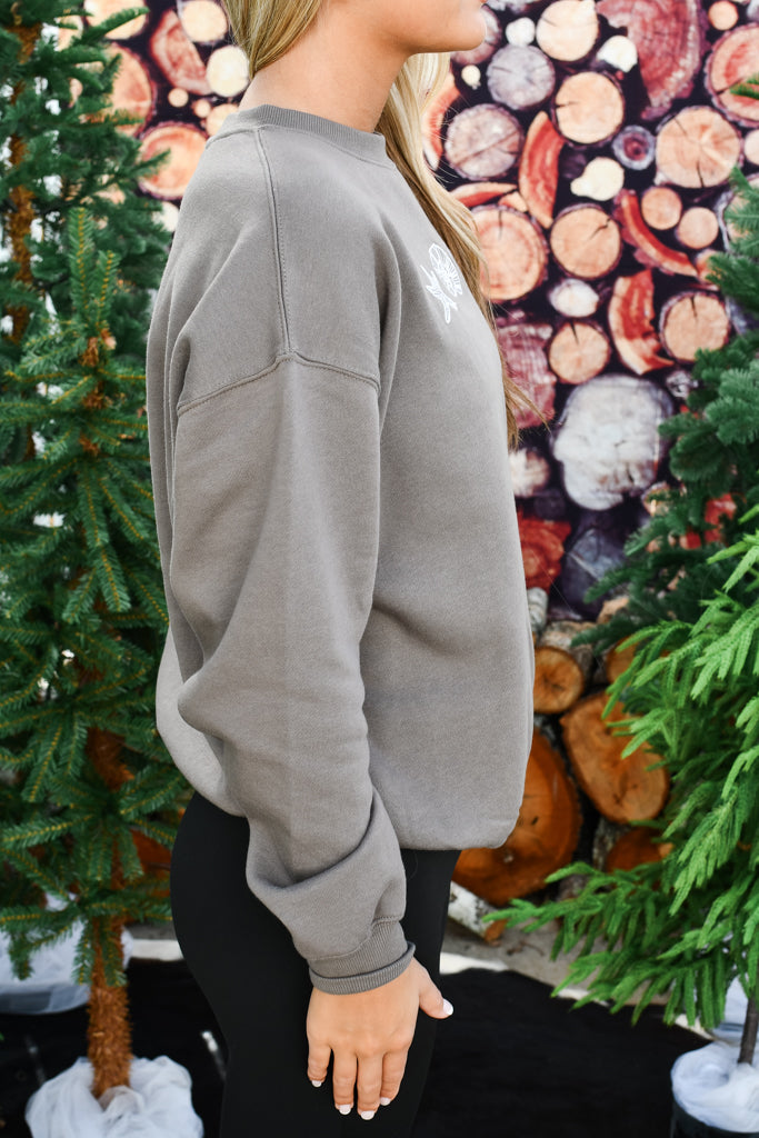 Seaside Sweetie Graphic Sweatshirt - Brown