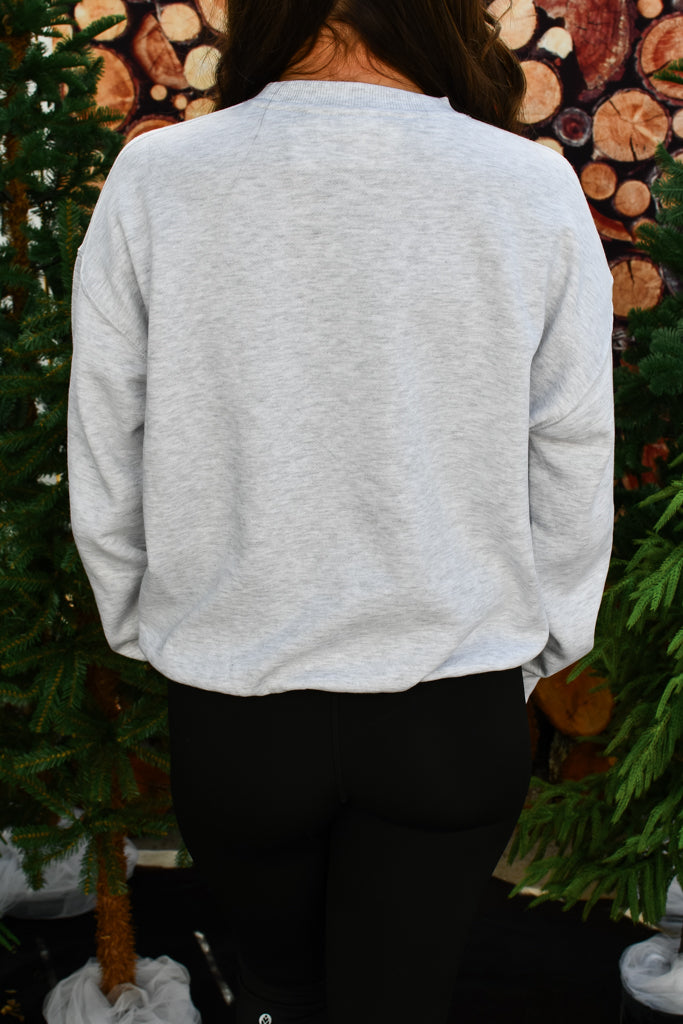 Seaside Sweetie Graphic Sweatshirt - Ice Grey