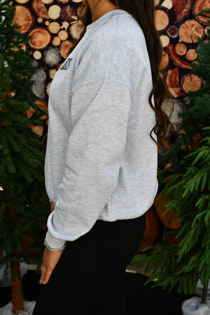 Seaside Sweetie Graphic Sweatshirt - Ice Grey