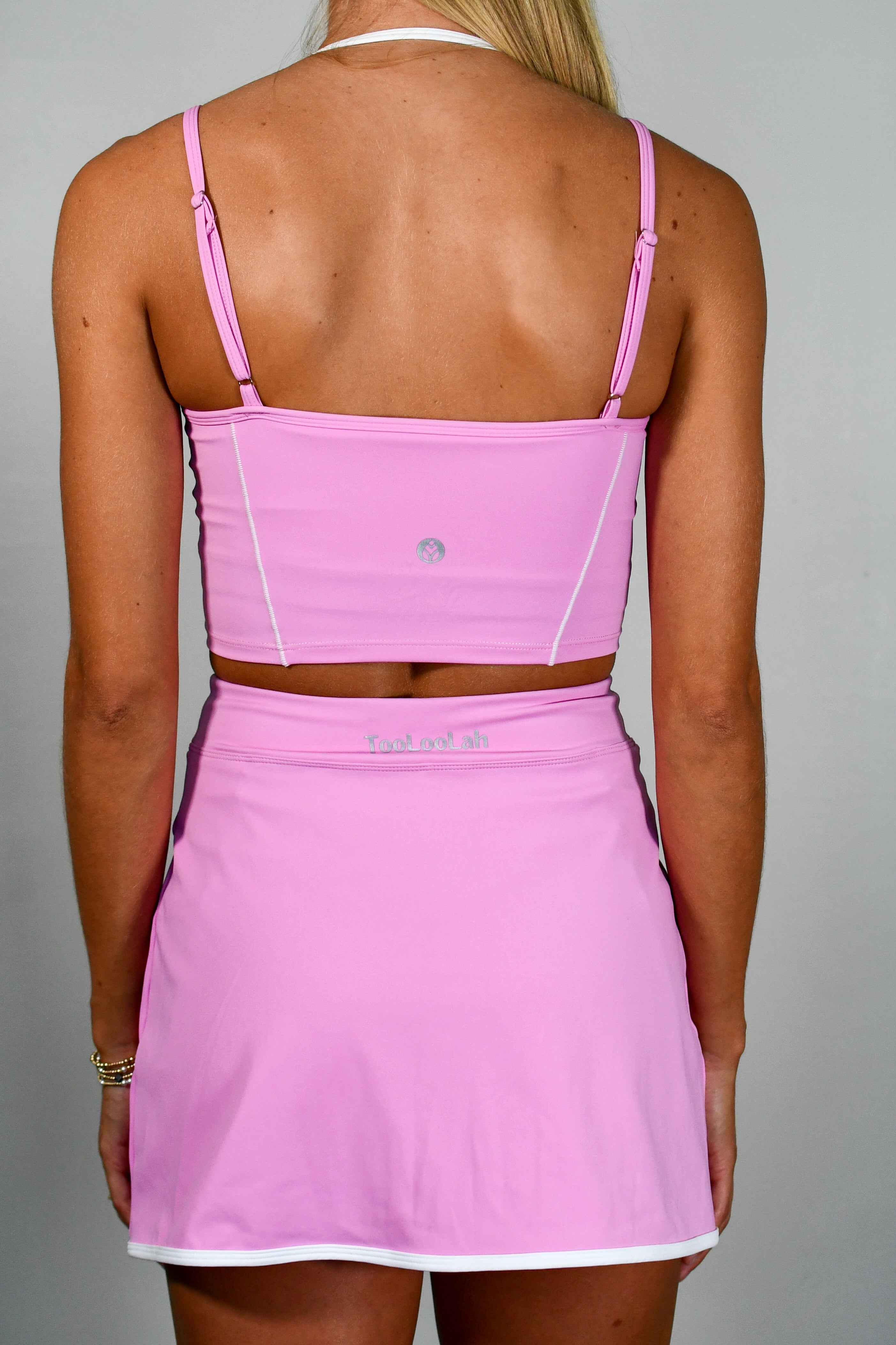 Tooloolah Outline Shorty Skort - Candy Pink/White