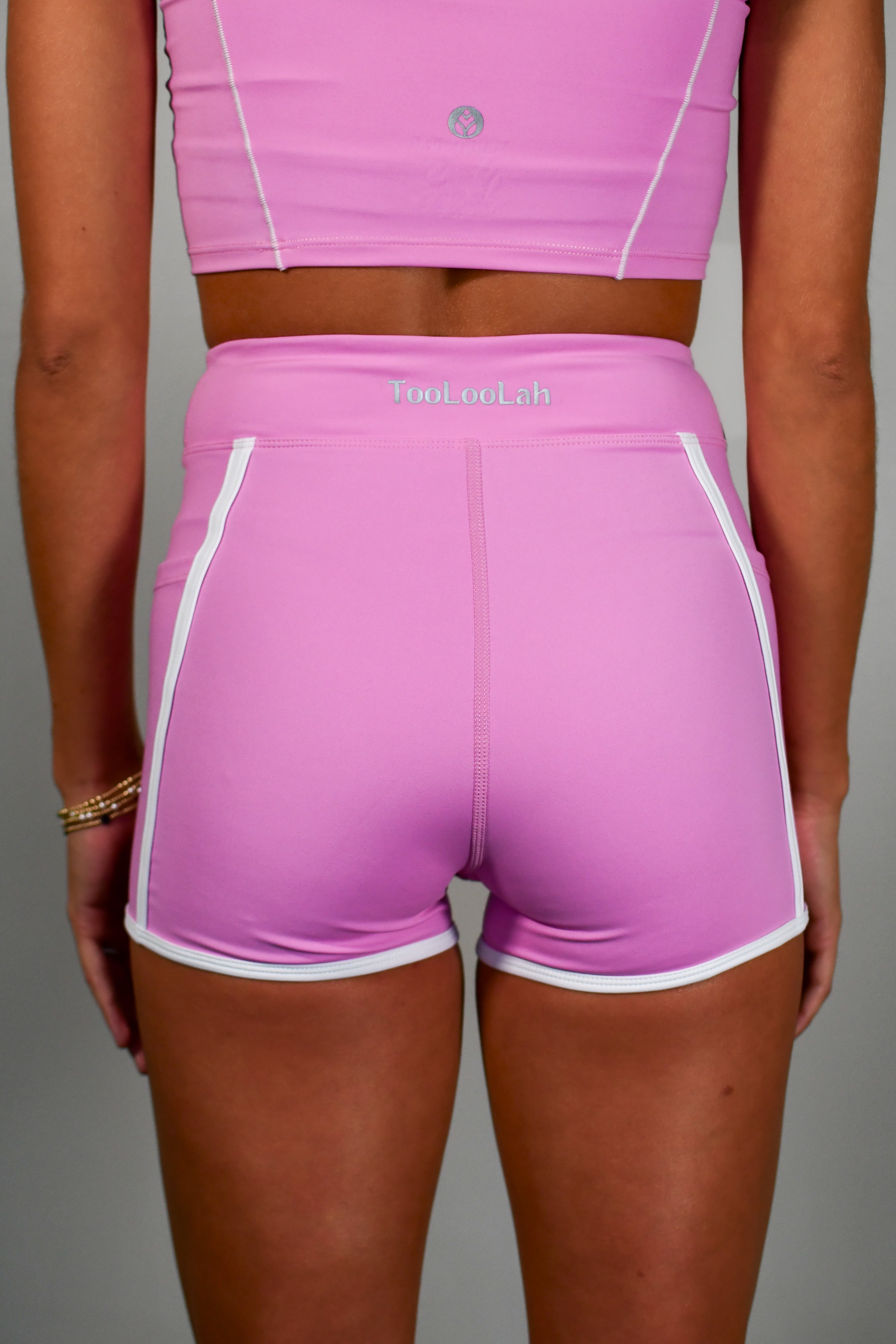 Tooloolah Outline Shorty Shorts - Candy Pink/White