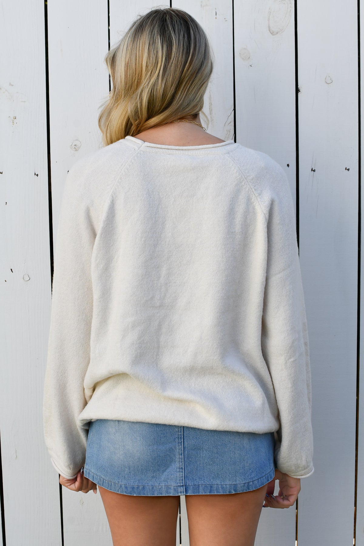Reel Me In Crewneck Sweater - Cream