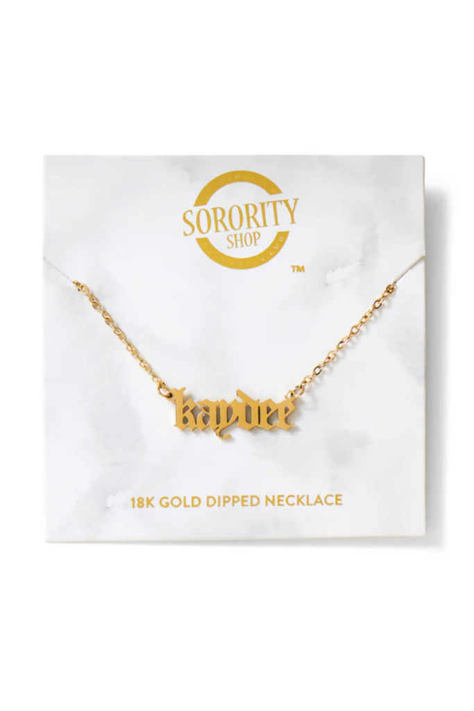 Sorority Old English Gold Necklace - Kappa Delta