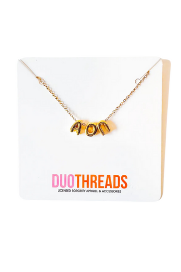 Sorority Bubble Letter Necklace - AOPI
