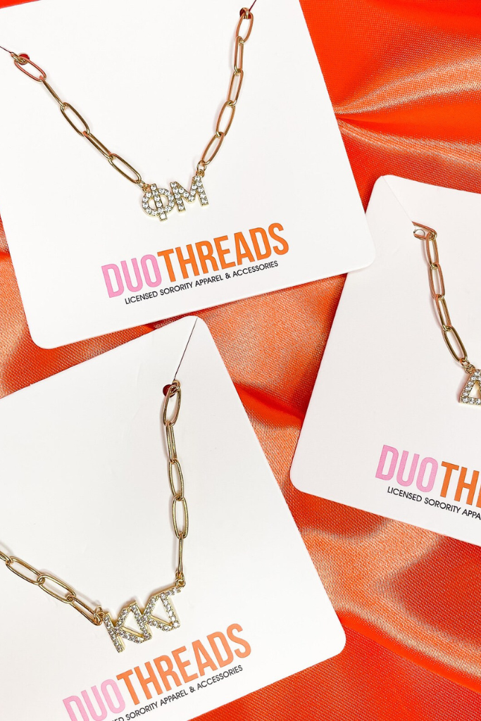 Rhinestone Sorority Necklace - Phi Mu