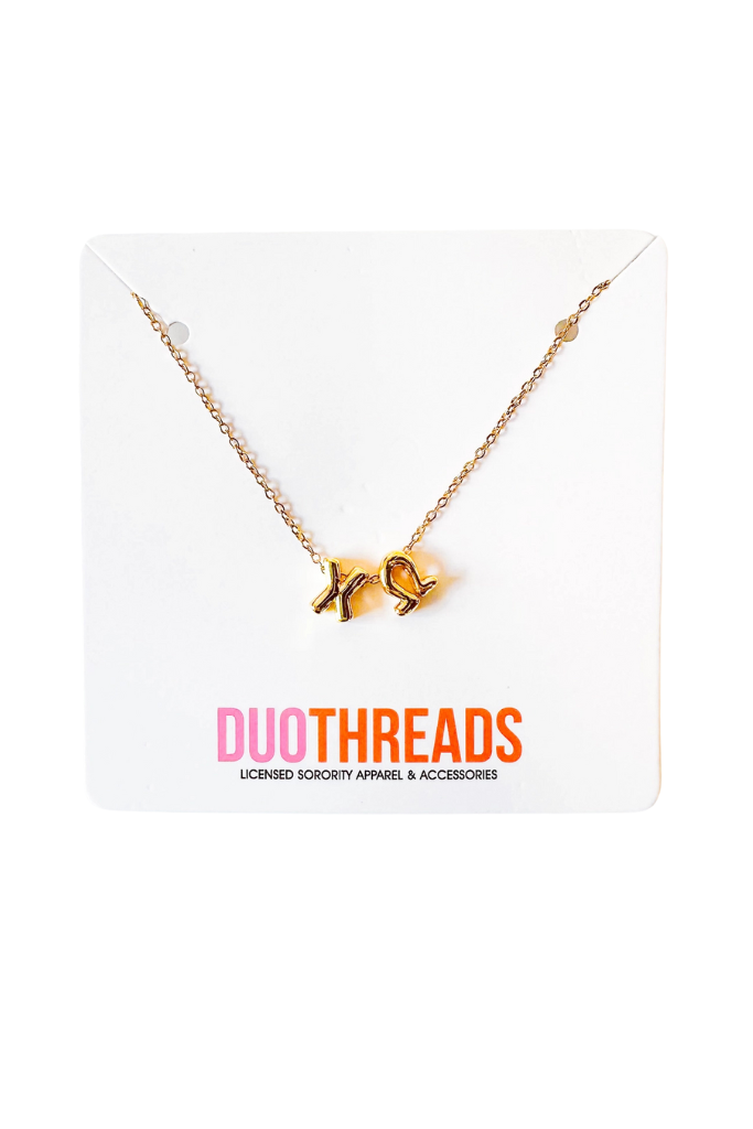 Sorority Bubble Letter Necklace -CHI O
