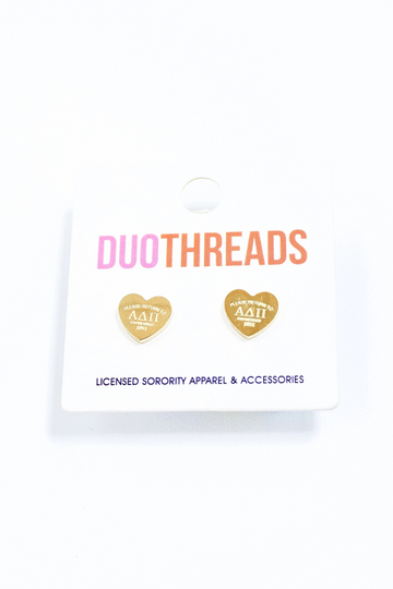 Sorority Heart Earrings - ADPI
