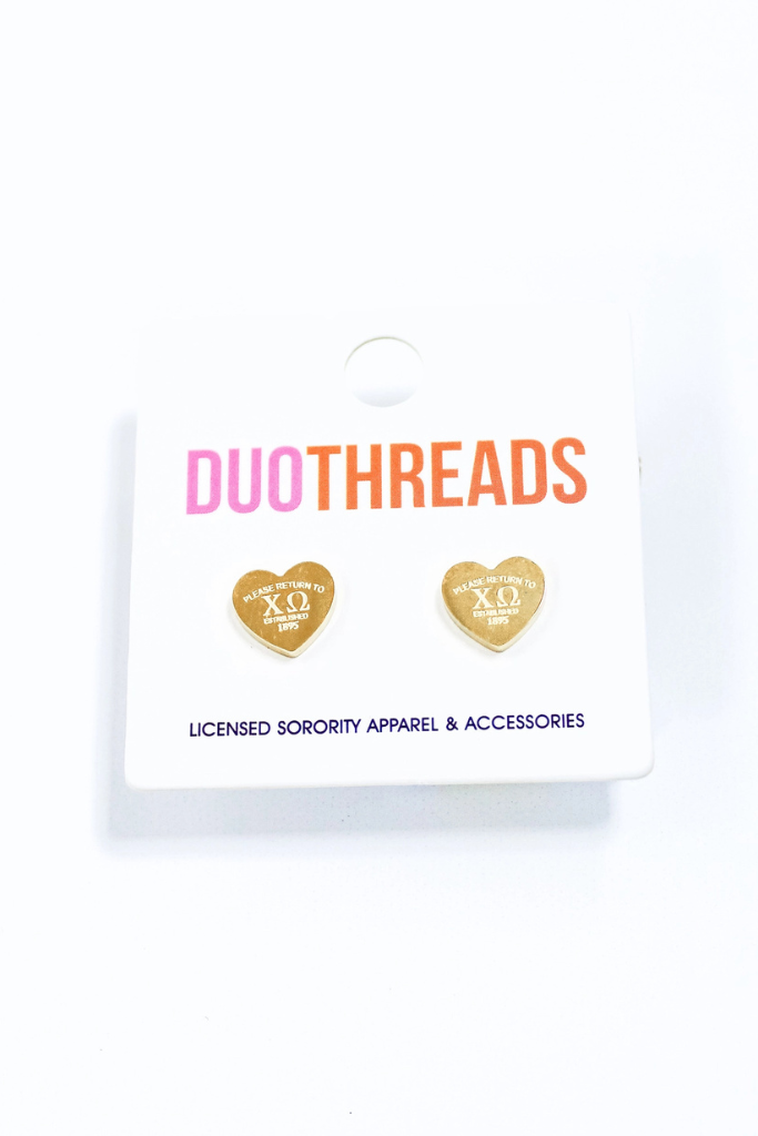 Sorority Heart Earrings - Chi O