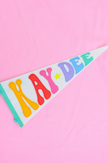 Rainbow Pennant Flag - Kappa Delta