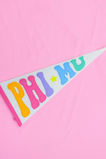 Rainbow Pennant Flag - Phi Mu