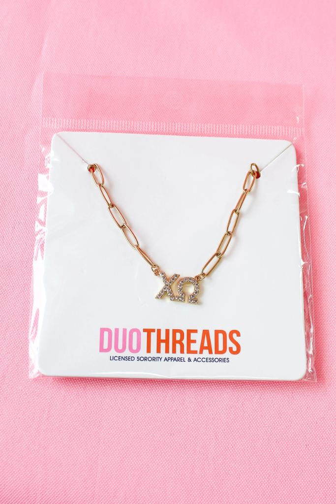 Rhinestone Sorority Necklace - CHI O