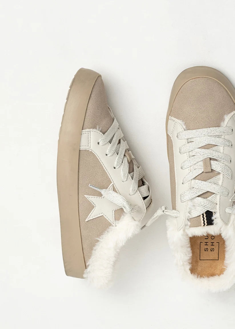 Pinah Sneaker Mule - Taupe Suede
