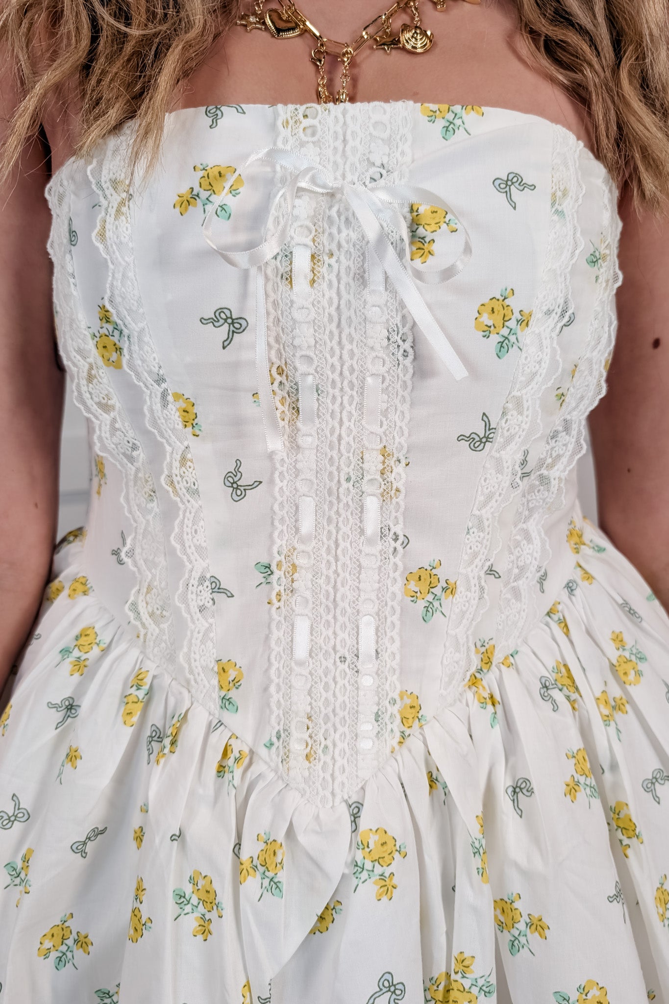 Real Fancy Floral Dress - Yellow