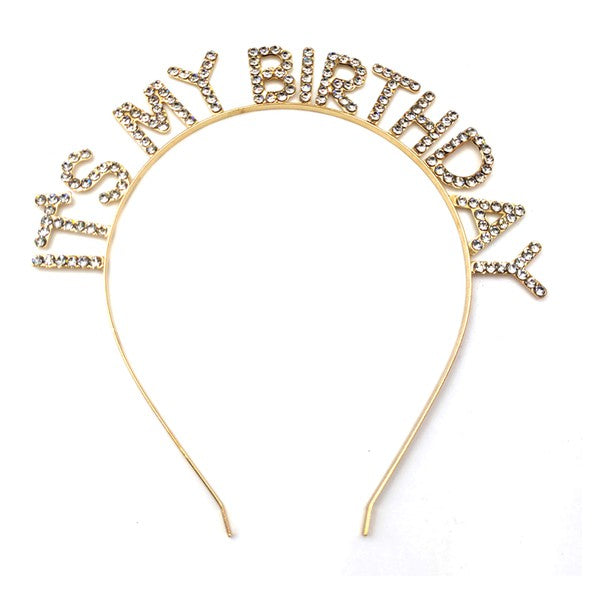 It&#039;s My Birthday Headband - Gold