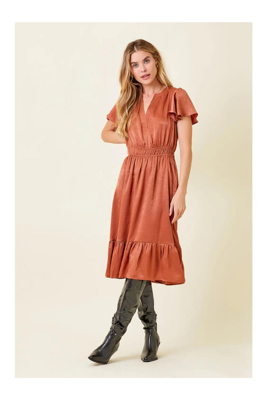 Private Audience Dress- Rust