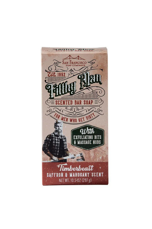 Man Bar TimberBeast Saffron &amp; Mahogany Massaging Soap- 10oz