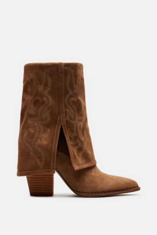 Steve Madden Layne Suede Booties- Cognac