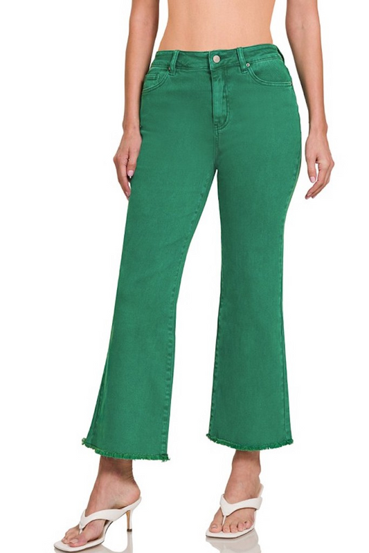 Taken Aback Straight Leg Jeans- Dark Green