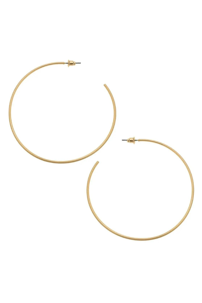 Gwen Hoop Earrings- Satin Gold