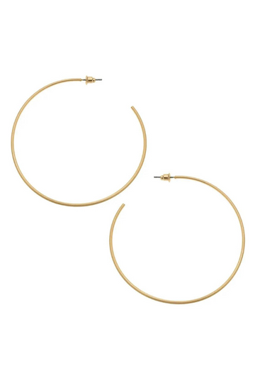 Gwen Hoop Earrings- Satin Gold