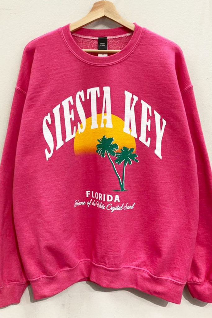 Siesta Key Sweatshirt- Fuchsia