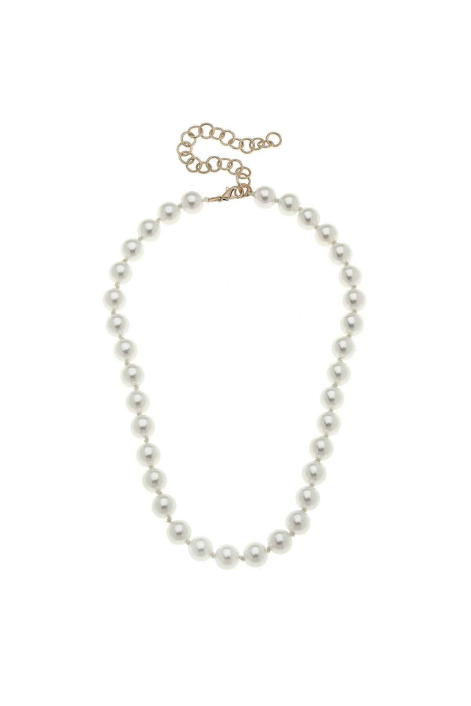 Chloe Beaded Pearl Necklace- Ivory
