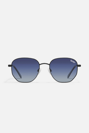 QUAY Big Time Sunglasses- Black/Navy Polarized