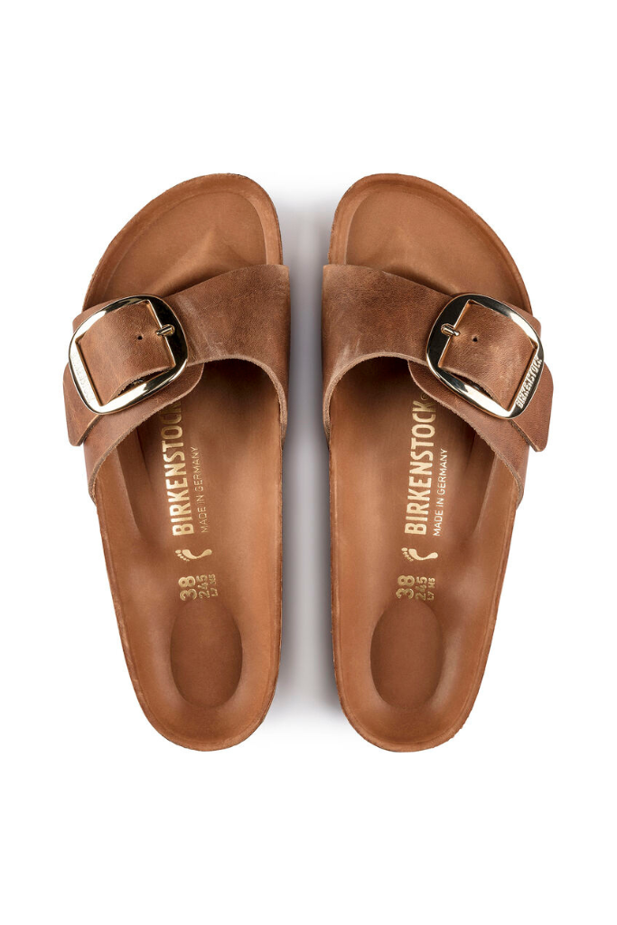 Birkenstock Madrid Big Buckle Oiled Leather- Cognac
