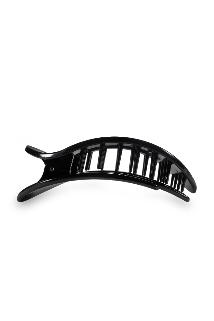 TELETIES Medium Flat Round Clip- Jet Black