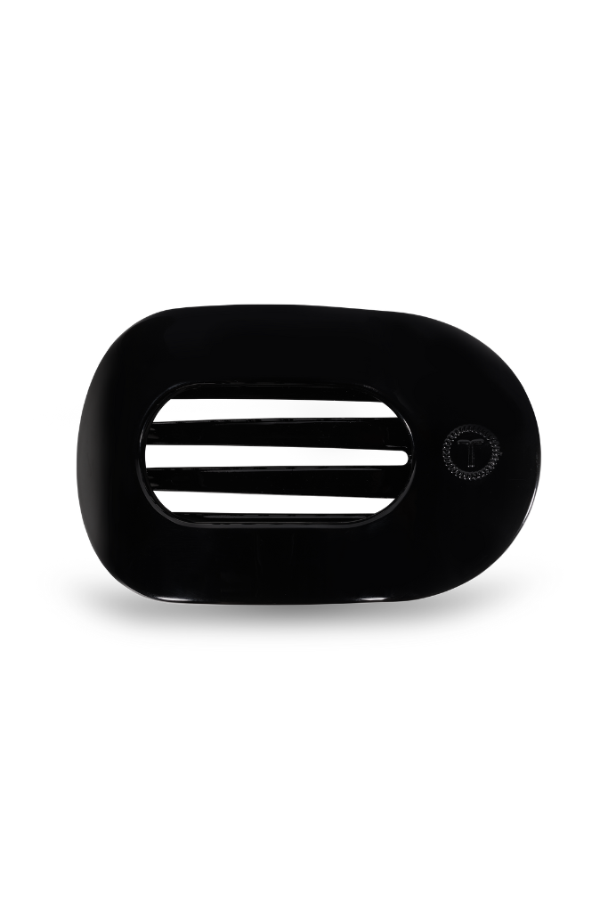 TELETIES Medium Flat Round Clip- Jet Black