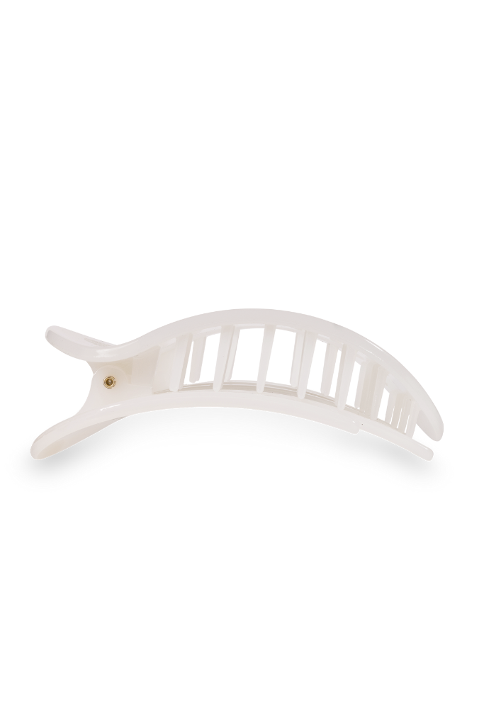 TELETIES Large Flat Round Clip- Coconut White